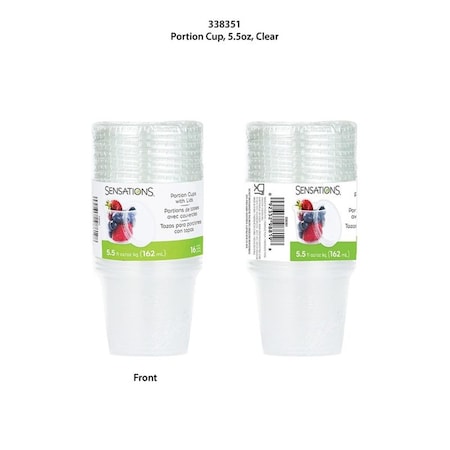 Omg 5.5 oz Portion Cups with Lids, Clear, 16PK OM3517821